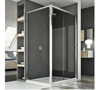 Cabine Douche Rectangulaire - Replay - Duo 1 Portillon - Verre 6mm - Aluminium - 80x120 CM