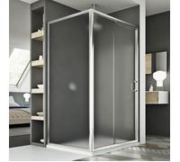 Cabine Douche - Replay - Duo 1 Portillon - 80x100 CM - Verre Granité - Aluminium Chromé