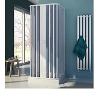Cabine douche trois côtés 70x70x70 CM H185 en Plastique pvc modèle Nova - FORTE - Blanc - Carré - Pliante