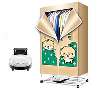 CABINE Dryer Airer À Vêtements, Sèche-Linge Portable Chauffée Électrique À 1500 W, Porte-Séchage À Double Couche, Portant 15 Kg/Khaki