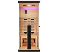 Cabine infrarouge BILLUND Sauna infrarouge pour 1 personne, projecteur à spectre complet, éclairage LED (7 couleurs), lecteur MP3 avec Bluetooth, 2 haut-parleurs, dimensions : 80 x 110 x 190 cm