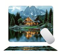 Cabine Lac Tapis de Souris 200 x 150 mm, Tapis de Souris Gaming de Haute Précision, Bords Cousus, Base en Caoutchouc Antidérapante, Glisse Ultra-Douce et Un Suivi Optimal, Travail Domicile s0z-441