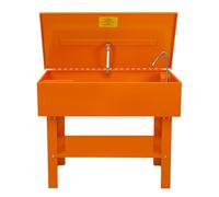 Cabine Lavage Dégraissage Fontaine de Nettoyage Pièces à Haute Pression - 99 x 113 x 54 cm 180 L - Pompe 2,7 à 3,6 L/min - Rénovation Pièces Industrielles Bricolage DIY - Couvercle Fusible de Sécurité