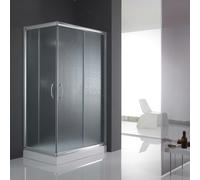 CABINE PAROI DOUCHE 120X75 H200 CM VERRE OPAQUE ANGULAIRE ITALIENNE READY