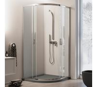 CABINE PAROI DE DOUCHE VERRE DEMI-CIRCULAIRE OUVERTURE COULISSANT ITALIENNE