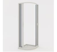 Cabine parois de douche 1-4 de cercle pliante en PVC 80x80 cm h 185 mod. Loto avec ouverture Centrale