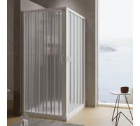 Idralite Cabine de douche pliable en PVC 70 x 100 cm H 185 cm avec ouverture centrale et double porte extensible