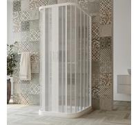 CABINE PAROIS DOUCHE PLIANTE FORME U PVC BLANC CARRe RECTANGULAIRE 3 CoTeS H 185