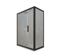 CABINE PAROIS DOUCHE ANGULAIRE COULISSANTE 90X120 EN PVC NOIR VERRE DECO DUO