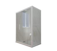 CABINE PAROIS DOUCHE ANGULAIRE COULISSANTE EN PVC BLANC MATT DECO DUO
