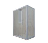 CABINE PAROIS DOUCHE ANGULAIRE COULISSANTE EN PVC BLEU VINTAGE DECO DUO
