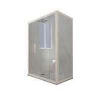 CABINE PAROIS DOUCHE ANGULAIRE COULISSANTE 90X150 EN PVC CHAMPAGNE VERRE DECO