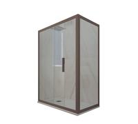 CABINE PAROIS DOUCHE ANGULAIRE COULISSANTE EN PVC CHOCOLAT DECO DUO