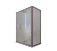 CABINE PAROIS DOUCHE ANGULAIRE COULISSANTE 80X150 EN PVC LAVANDE VERRE DECO DUO