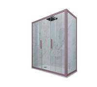 CABINE PAROIS DOUCHE ANGULAIRE COULISSANTE EN PVC LAVANDE GLAM DUO
