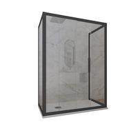 CABINE PAROIS DOUCHE COULISSANTE 3 CÔTÉS EN PVC ANTHRACITE DECO TRIO