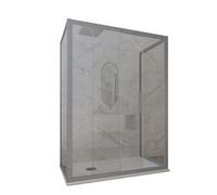 CABINE PAROIS DOUCHE COULISSANTE 3 CÔTÉS EN PVC ARGENT DECO TRIO