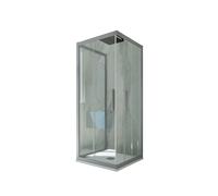 CABINE PAROIS DOUCHE COULISSANTE 3 CÔTÉS EN PVC ARGENT KOLORS TRIO
