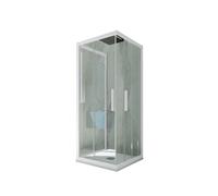 CABINE PAROIS DOUCHE COULISSANTE 3 CÔTÉS EN PVC BLANC MATT KOLORS TRIO