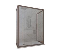 CABINE PAROIS DOUCHE COULISSANTE 3 CÔTÉS EN PVC CHOCOLAT DECO TRIO