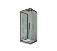 CABINE PAROIS DOUCHE COULISSANTE 3 CÔTÉS EN PVC CHOCOLAT KOLORS TRIO