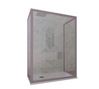 CABINE PAROIS DOUCHE COULISSANTE 3 CÔTÉS EN PVC LAVANDE DECO TRIO