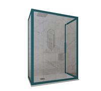 CABINE PAROIS DOUCHE COULISSANTE 3 CÔTÉS EN PVC VERT NIGHT WATCH DECO TRIO
