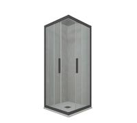 CABINE PAROIS DOUCHE D'ANGLE COULISSANTE EN PVC ANTHRACITE KOLORS