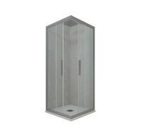 CABINE PAROIS DOUCHE D'ANGLE COULISSANTE EN PVC ARGENT KOLORS