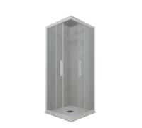 CABINE PAROIS DOUCHE ANGULAIRE COULISSANTE 90X120 EN PVC BLANC MATT VERRE KOLORS