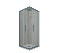 CABINE PAROIS DOUCHE D'ANGLE COULISSANTE EN PVC BLEU NAVY KOLORS