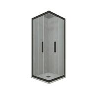 CABINE PAROIS DOUCHE D'ANGLE COULISSANTE EN PVC NOIR MATT KOLORS