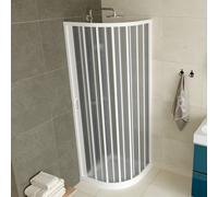 CABINE PAROIS DOUCHE OUVERTURE PLIANTE LATERALE PVC BLANC ReDUCTIBLE 1/4 DE ROND