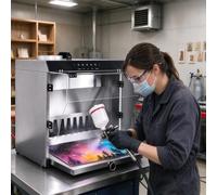 Cabine peinture aérographe rideau eau 180W 2200L/h LED | Commande tactile et gestuelle, LED 3 couleurs, pour voitures miniatures, RC, figurines & T-shirts