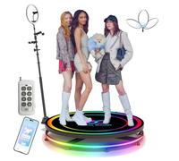 Cabine photo 360° avec télécommande intelligente et contrôle par application, 3 modes d'éclairage, 8 vitesses, perche à selfie réglable, idéale pour les fêtes et les festivals