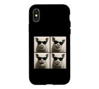 Cabine Photo Amusante pour Amoureux des cochons Coque pour iPhone X/XS