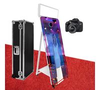 Cabine photo avec miroir magique de 165 cm avec écran tactile interactif de 81,3 cm, lumière carrée, mini PC intégré adapté à la photographie (blanc, machine + appareil photo)