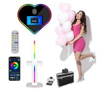 Cabine photo en forme de cœur avec écran tactile, mini imprimante, appareil photo et télécommande, avec bande lumineuse RVB pour mariage et fête