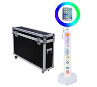 Cabine photo iPad avec étui de vol, compatible avec iPad pour iPad de 10" à 13", cabine photo selfie avec lumières RVB, pour YouTube, vidéo, Tiktok Live (machine blanche, style D)