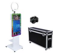 Cabine photo miroir avec écran tactile LCD de 54,6 cm, mini PC intégré, anneau lumineux RVB, partage et impression, support pour selfie pour fête de mariage (cabine photo + appareil photo)