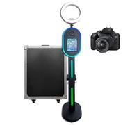 Cabine photo portable compatible avec iPad 10,2", 11", 11", 12,9", 13" avec lumière RVB - Support pour selfies - Pour événements (noir, machine + appareil photo)