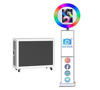 Cabine photo pour iPad avec étui de vol, compatible avec iPad pour iPad de 10" à 13", cabine photo selfie avec lumières RVB, pour YouTube, vidéo, Tiktok Live (machine blanche, style A)