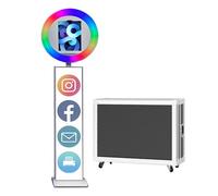 Cabine photo pour iPad avec étui de vol, compatible avec iPad pour iPad de 10" à 13", cabine photo selfie avec lumières RVB, pour YouTube, vidéo, Tiktok Live (machine blanche, style B)