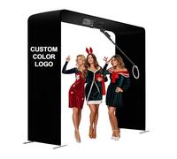 Cabine photo rotative à 360° avec anneau lumineux RVB pour grandes fêtes, diffusion en direct, mariage