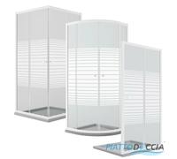 Cabine de Douche Carré 80x80 CM H185 Verre Sérigraphié mod. Blanc