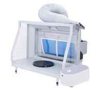 Cabine Pulvérisation for Pistolet Pulvérisateur,Débit d'air 11 M³/Min | Boîte Pulvérisation Peinture Pliable,Avec Lumières LED Ventilateur D'extraction,Plateau Tournant Et Tuyau Filtrant
