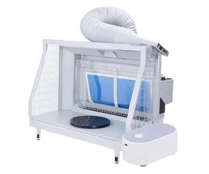 Cabine Pulvérisation for Pistolet Pulvérisateur,Débit d'air 11 M³/Min | Boîte Pulvérisation Peinture Pliable,Avec Lumières LED Ventilateur D'extraction,Plateau Tournant Et Tuyau Filtrant