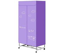 CABINE Sécheur de Vêtements Chauffés À 2 000 W À 2Ux Apporter La Roue, Les Vêtements Portables Électriques Séchage de La Garde-Robe/Purple/With Wheels
