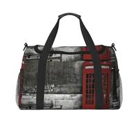 Cabine téléphonique dans les rues de Londres, sac de voyage à la main, idéal pour les voyages longue distance et une utilisation quotidienne, Noir , Taille unique