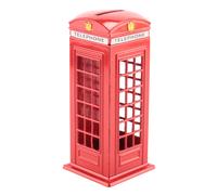 Cabine téléphonique londonienne en métal rouge, tirelire, tirelire, tirelire, 140 x 60 x 60 mm